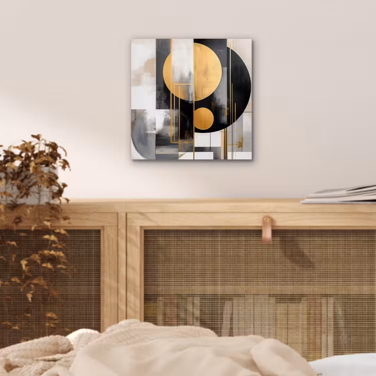 Aluminium schilderij - Abstract - Goud - Zilver - Vormen - Aesthetic - Modern — 4