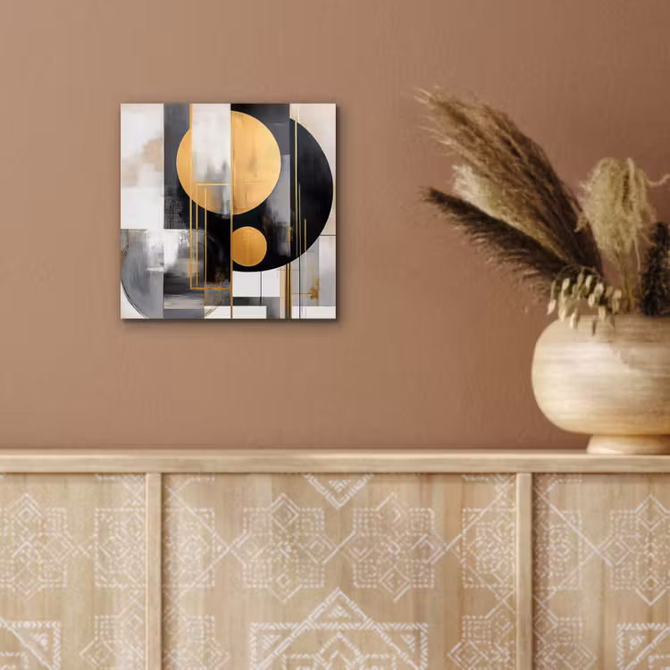 Aluminium schilderij - Abstract - Goud - Zilver - Vormen - Aesthetic - Modern — 5