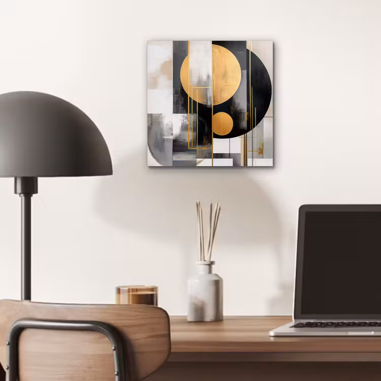 Aluminium schilderij - Abstract - Goud - Zilver - Vormen - Aesthetic - Modern — 6