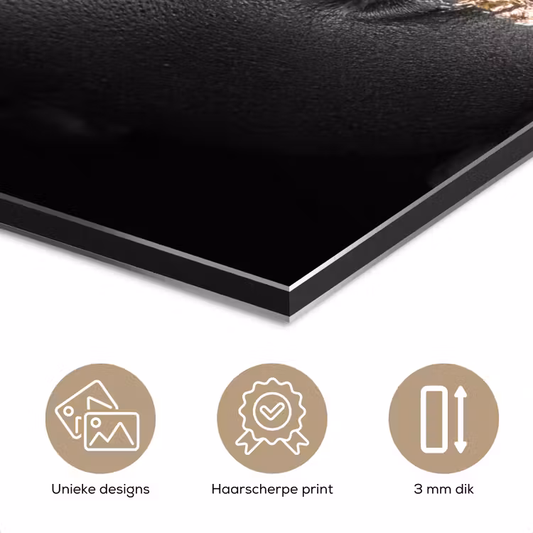 Aluminium schilderij - Vrouw - Bladgoud - Zwart - Huid - Luxe — 7