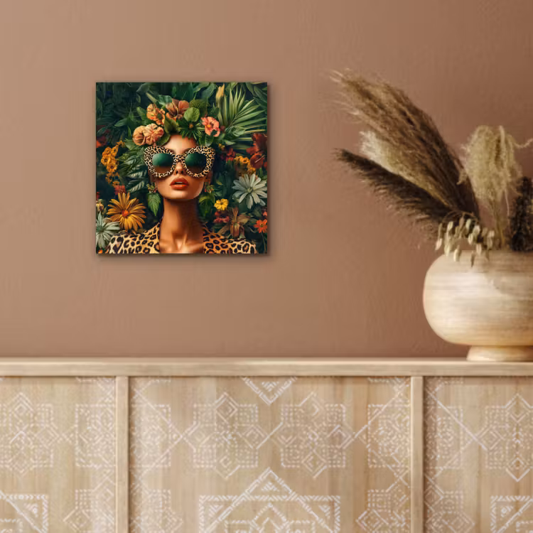Aluminium schilderij - Vrouw - Panterprint - Jungle - Natuur - Luxe — 5