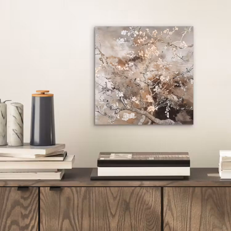 Aluminium schilderij - Amandelbloesem - Kunst - Van Gogh - Beige - Abstract — 2