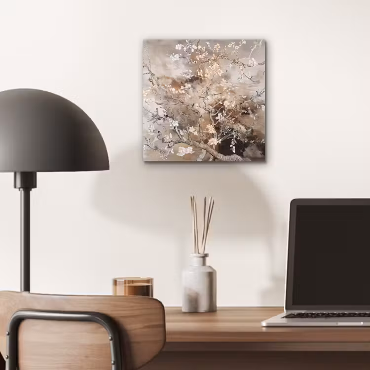 Aluminium schilderij - Amandelbloesem - Kunst - Van Gogh - Beige - Abstract — 6