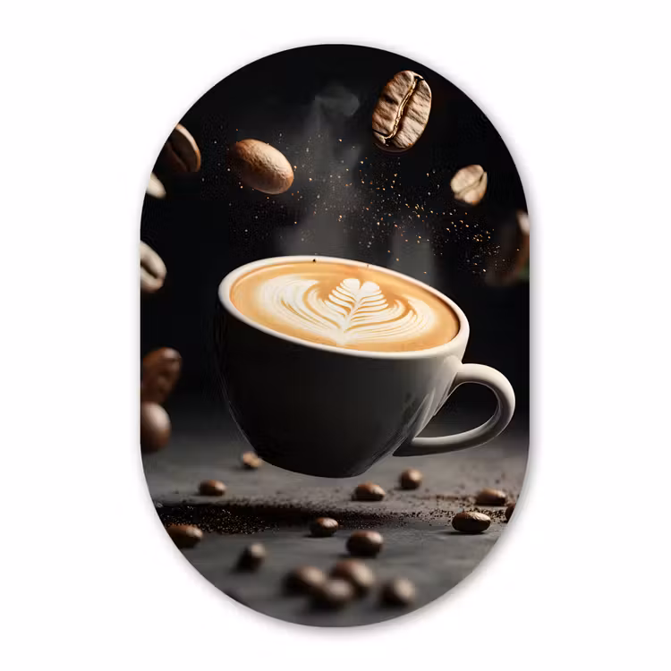 Muurovaal aluminium - Cappuccino - Kop - Bonen - Bruin — 1
