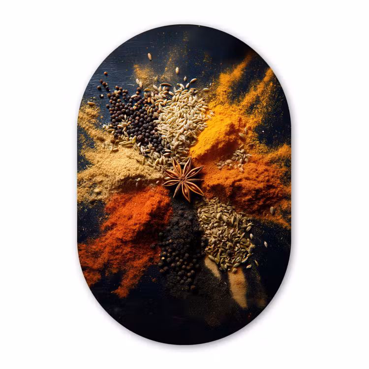 Muurovaal aluminium - Specerijen - Explosie - Oranje — 1
