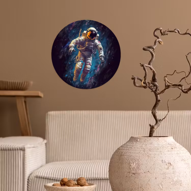 Behangcirkel - Ruimte - Neon - Astronaut - Sterren — 2