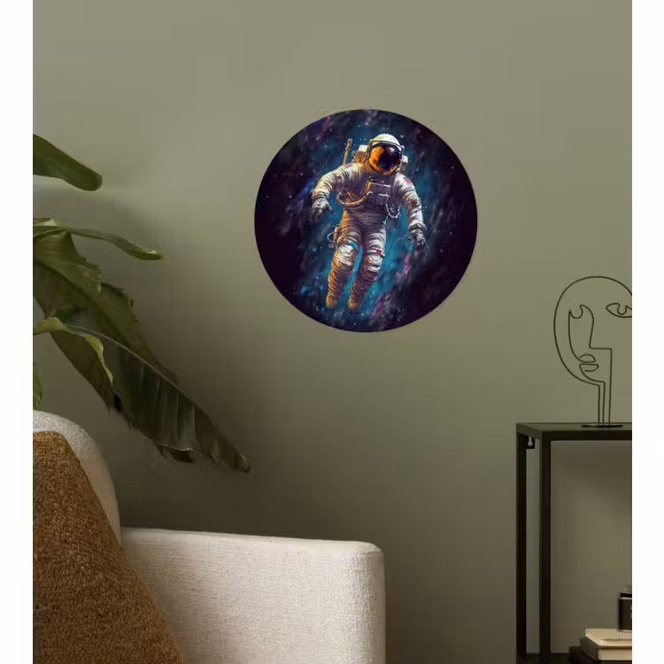 Behangcirkel - Ruimte - Neon - Astronaut - Sterren — 3