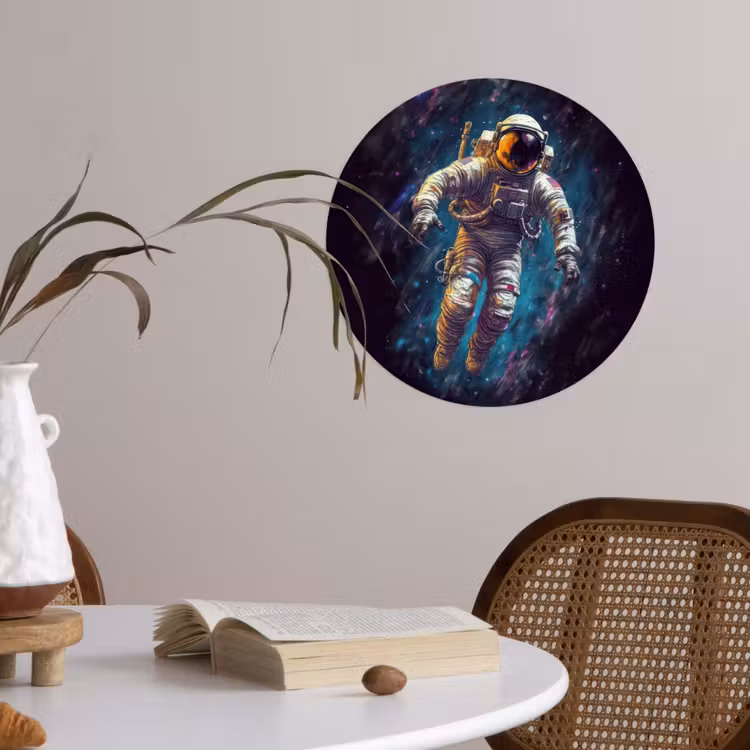 Behangcirkel - Ruimte - Neon - Astronaut - Sterren — 4