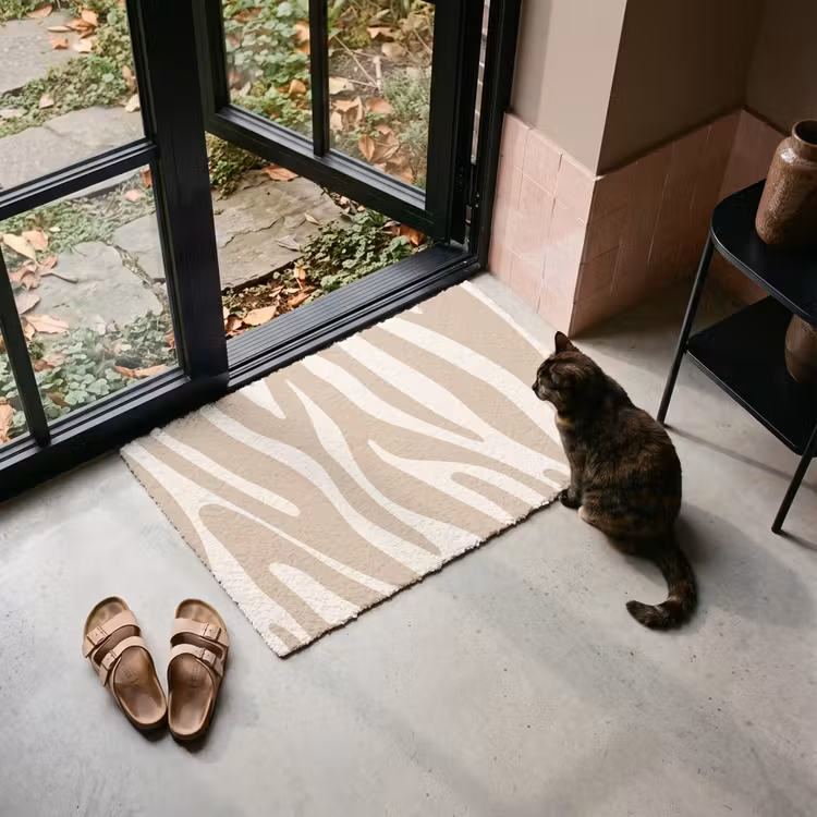 Deurmat - Zebraprint - Beige - Wit - Dierenprint — 2