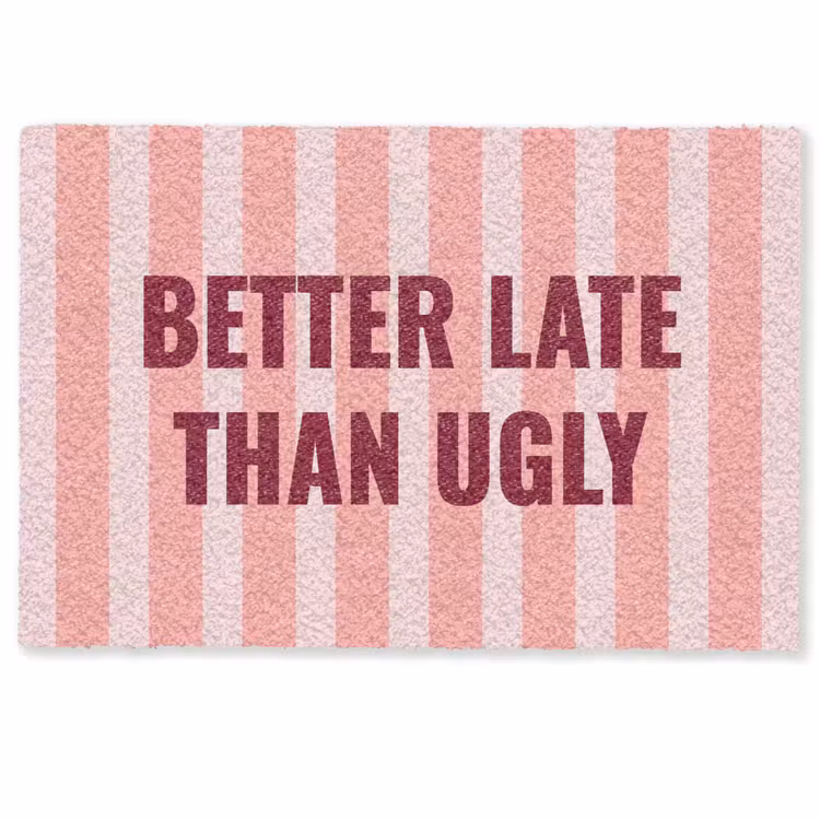 Deurmat - Roze - Quote - Strepen — 1