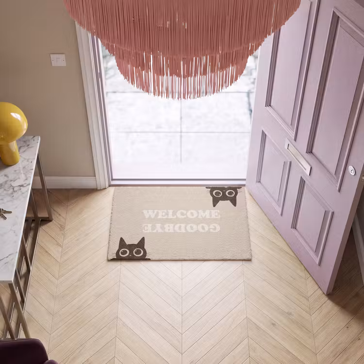 Deurmat - Cat - Beige - Welcome - Goodbye — 4