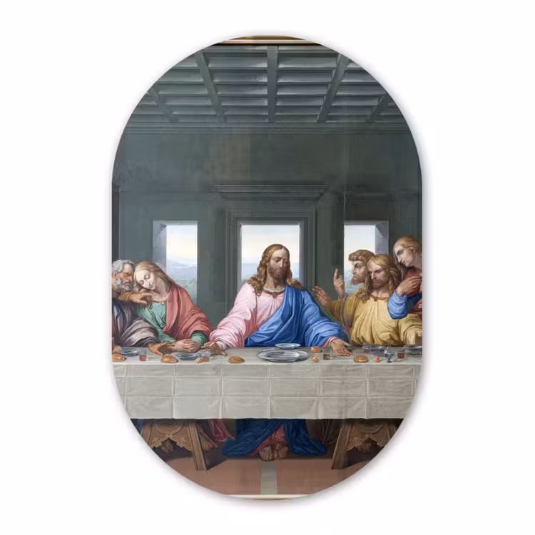 Muurovaal - Kunststof - Het laatste avondmaal - Leonardo da Vinci — 1