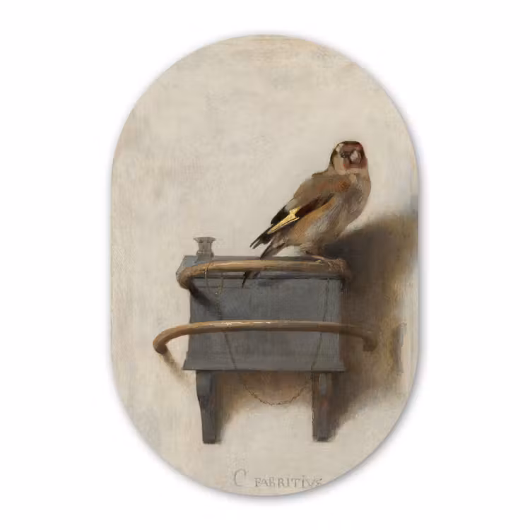 Muurovaal - Kunststof - Het puttertje - Carel Fabritius — 3