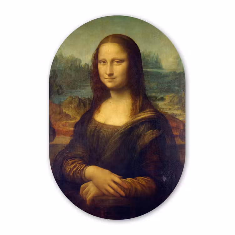 Muurovaal - Kunststof - Mona Lisa - Leonardo da Vinci — 2