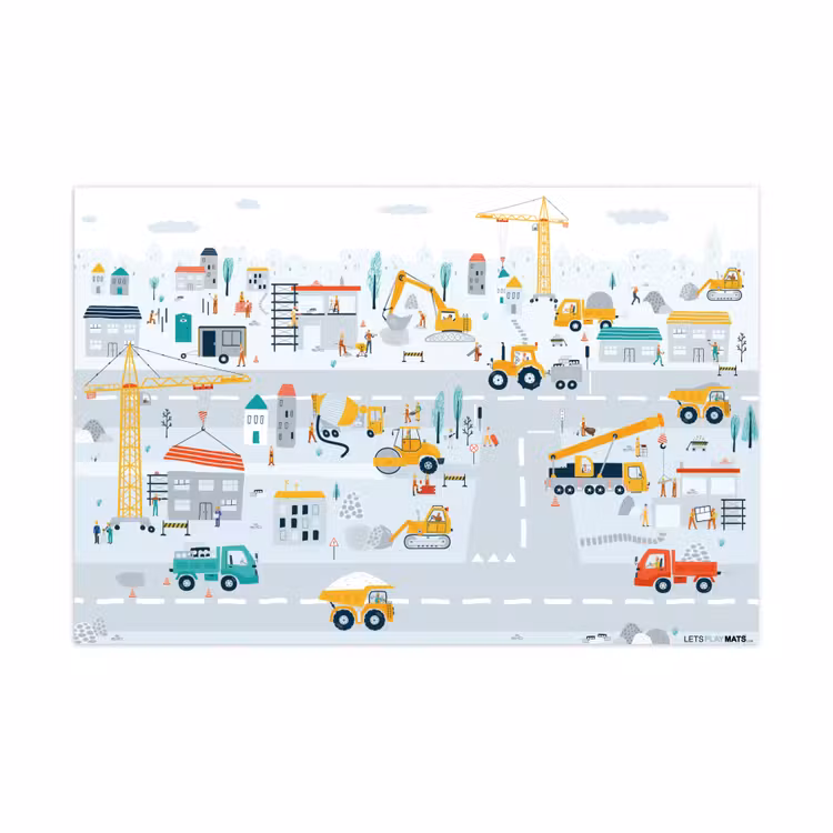 Speelkleed - Bouwplaats - Tractor - Graafmachine - Auto - Design — 1