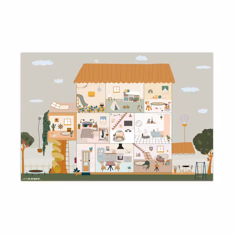 Speelkleed - Poppenhuis - Kinderen - Meubels - Design - Bruin — 1