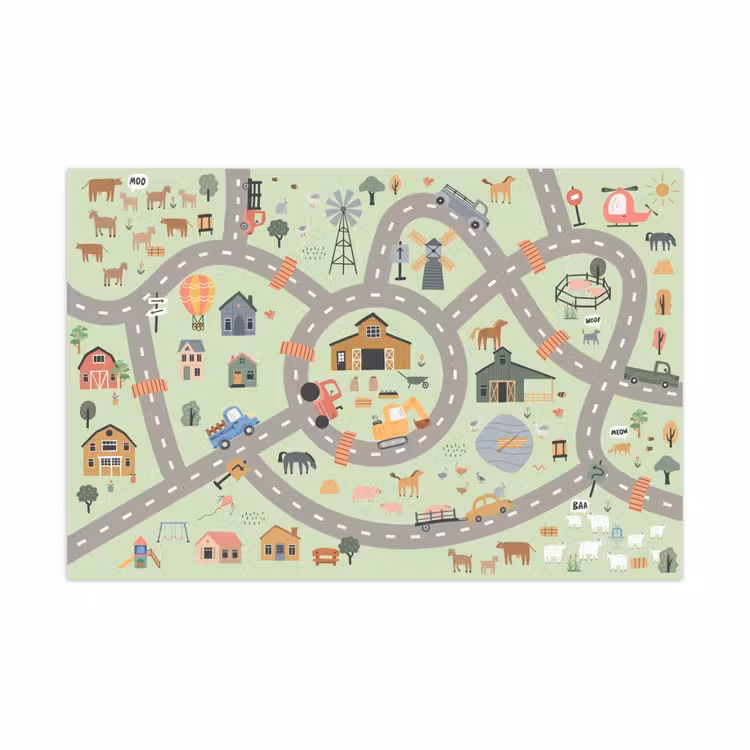 Speelkleed - Speelmat - Boerderij - Wegen - Platteland — 1