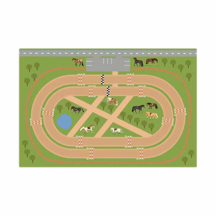 Speelkleed - Speelmat - Paarden - Racebaan — 1