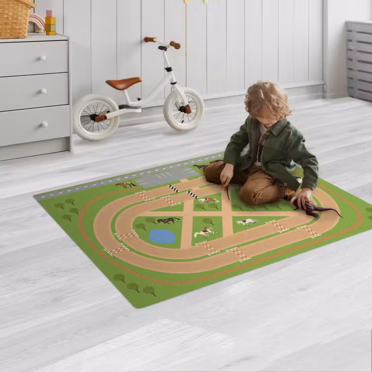 Speelkleed - Speelmat - Paarden - Racebaan — 2