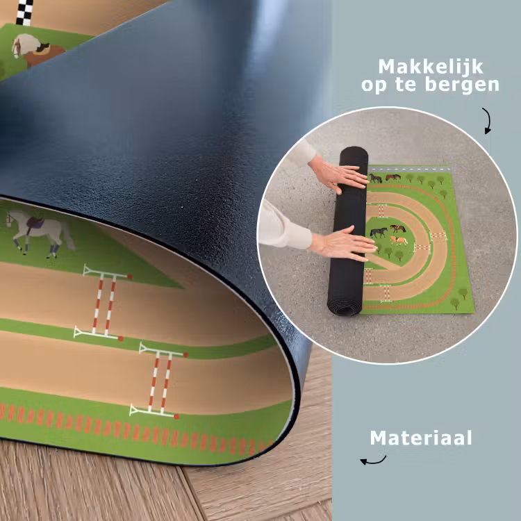 Speelkleed - Speelmat - Paarden - Racebaan — 6