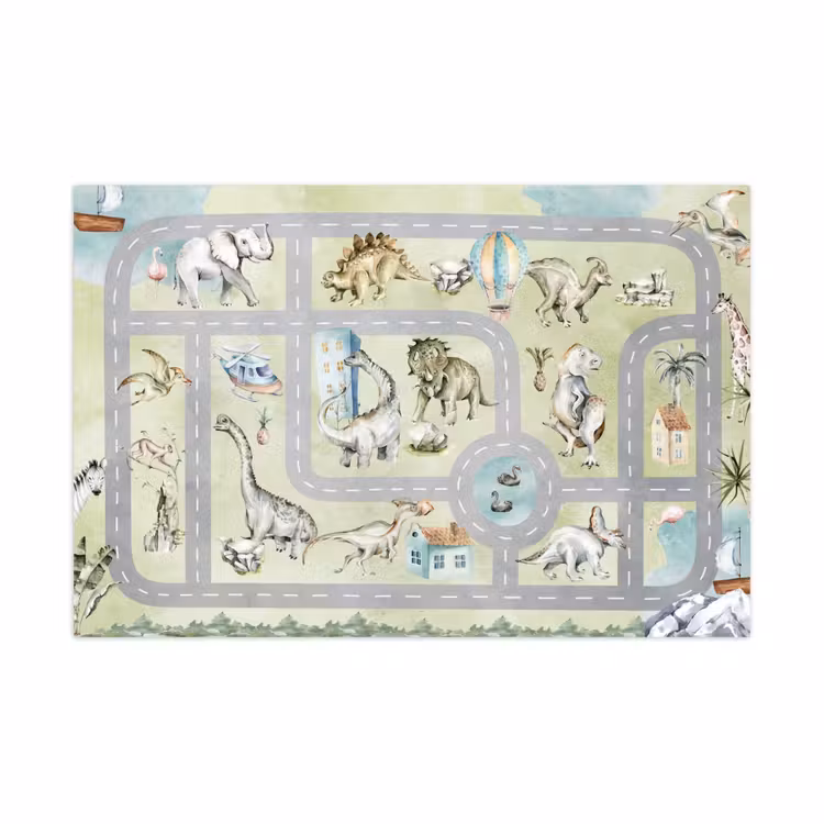 Speelkleed - Speelmat - Watercolor - Dino's - Stadssteppe — 1