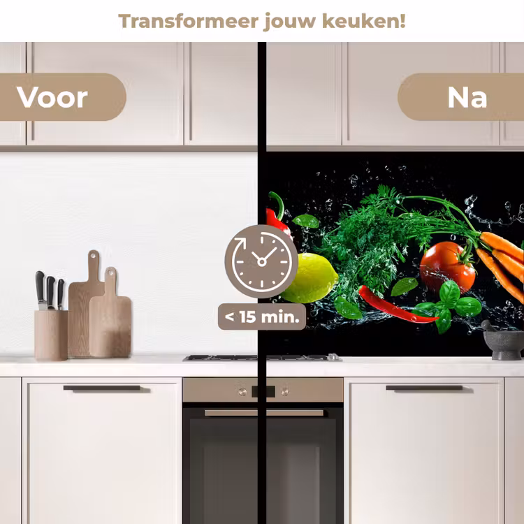 Keuken achterwand - Groente - Splash - Zwart — 3