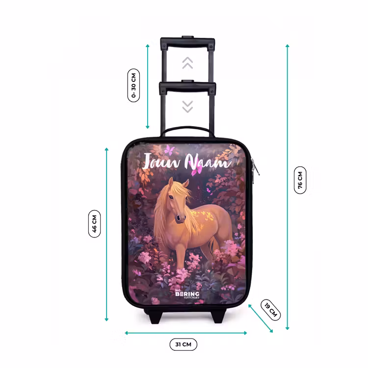 Kinderkoffers met naam - Paard - Bloemen - Paars - Vlinder — 7