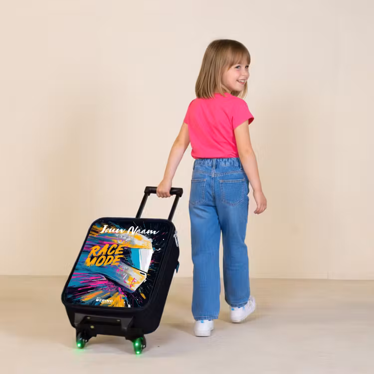 Kinderkoffers met naam - Racehelm - Abstract - Verf - Kleurrijk — 2