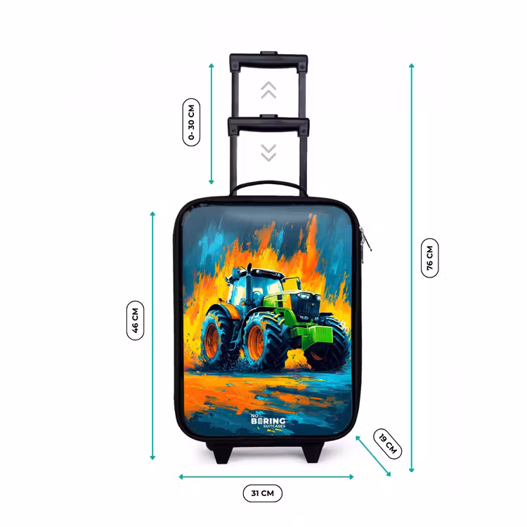 Kinderkoffers met naam - Tractor - Groen - Abstract - Penseelstreken — 7