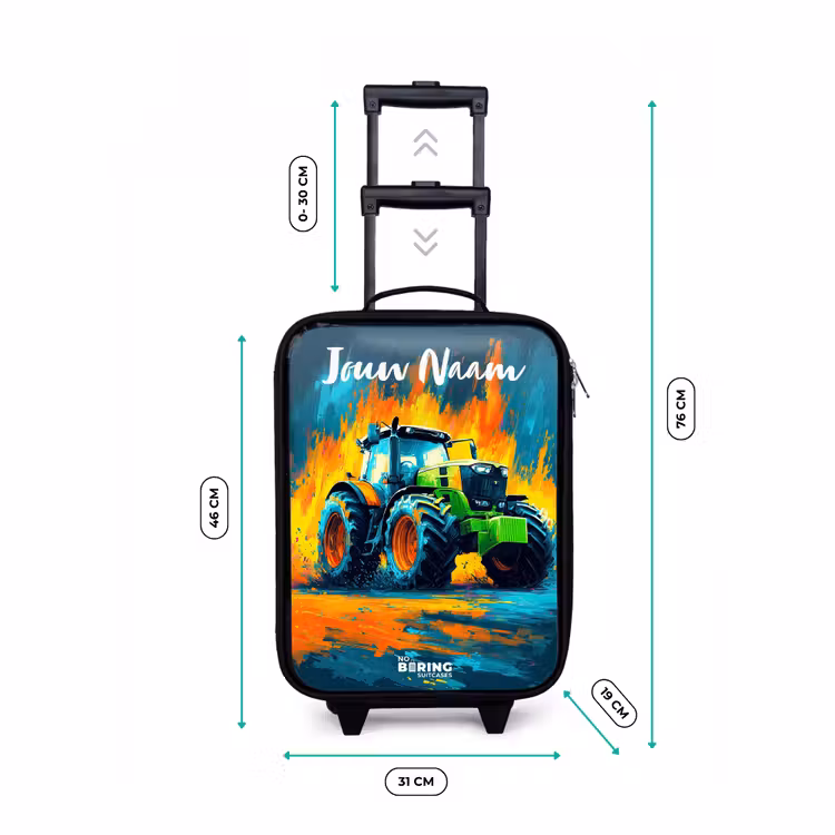 Kinderkoffers met naam - Abstract - Tractor - Groen — 7