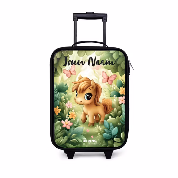 Kinderkoffers met naam - Paard - Bloemen - Vlinders — 1