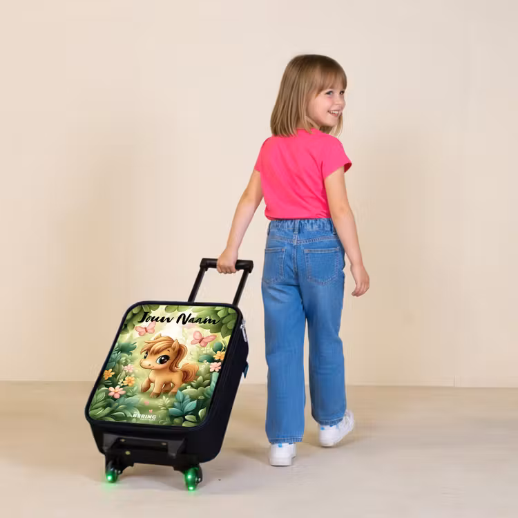 Kinderkoffers met naam - Paard - Bloemen - Vlinders — 2