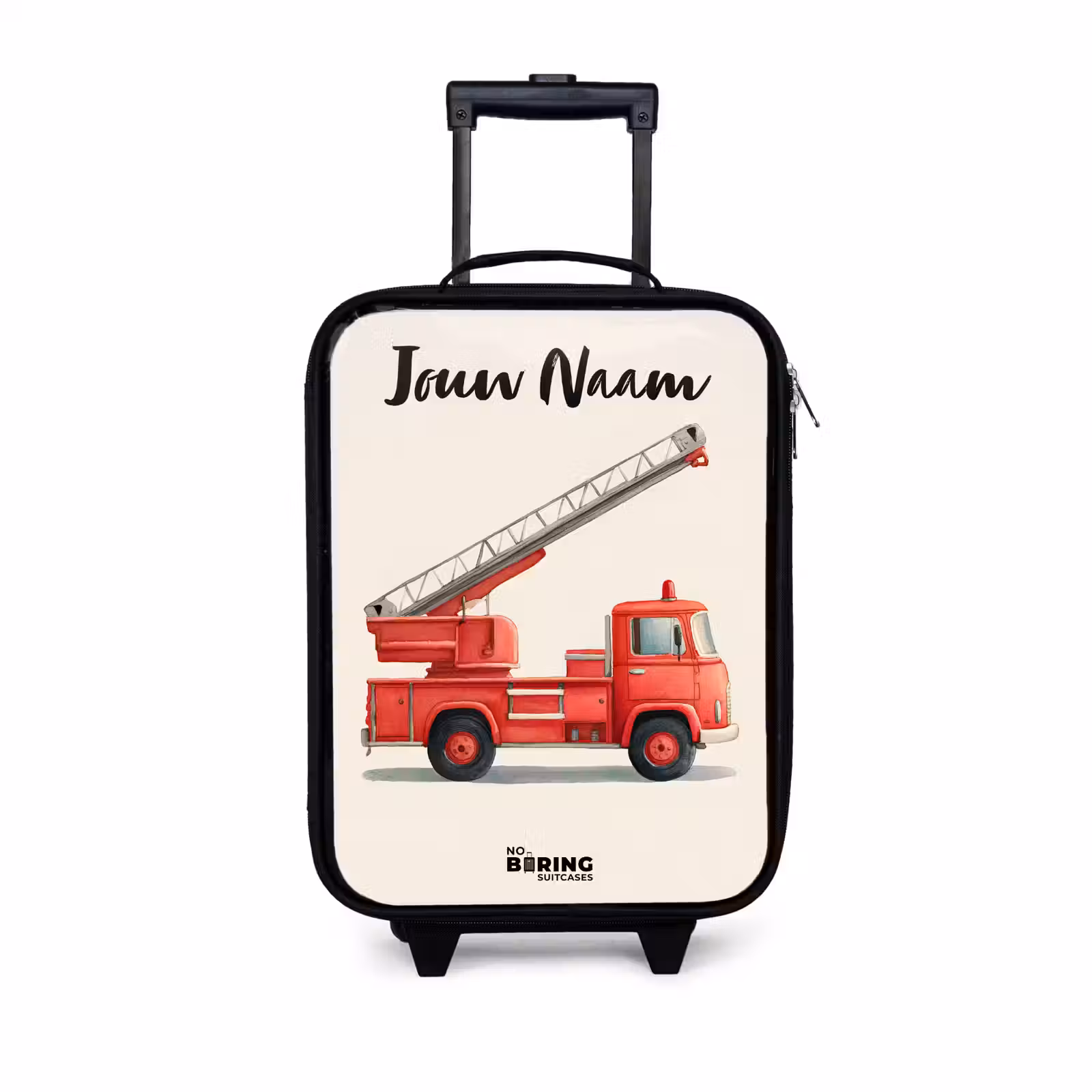 Kinderkoffers met naam - Brandweerwagen - Getekend - Rood — 1