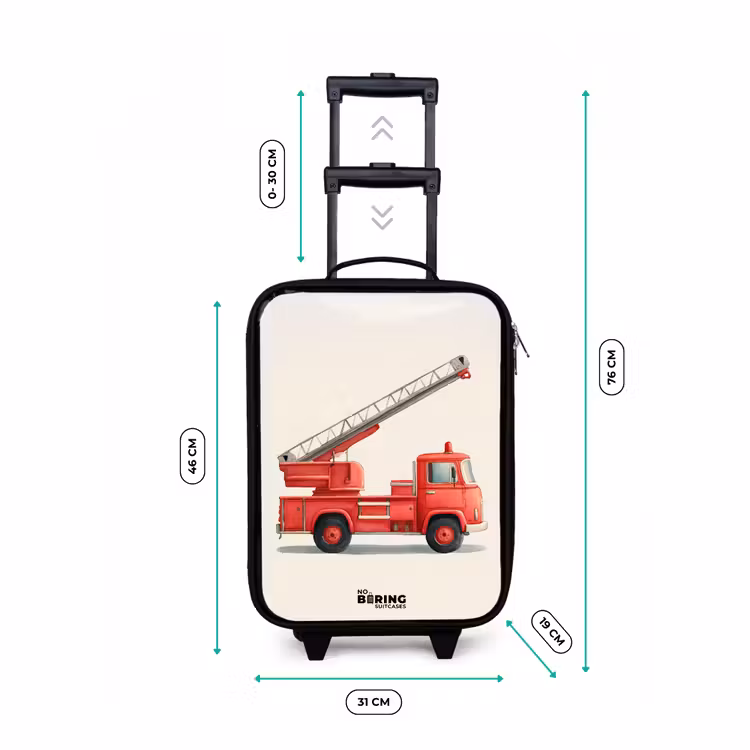 Kinderkoffers met naam - Brandweerwagen - Getekend - Rood — 7