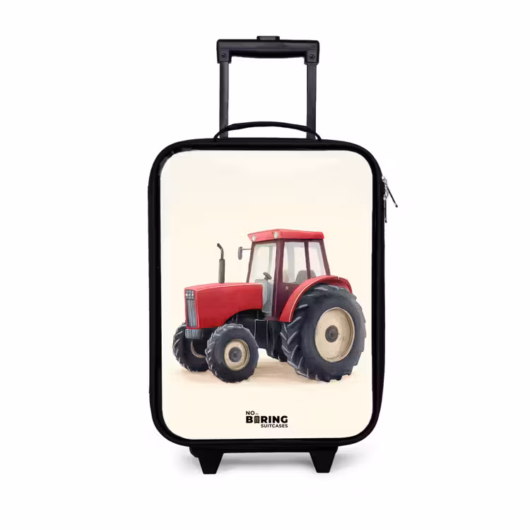 Kinderkoffers met naam - Tractor - Getekend - Rood — 1