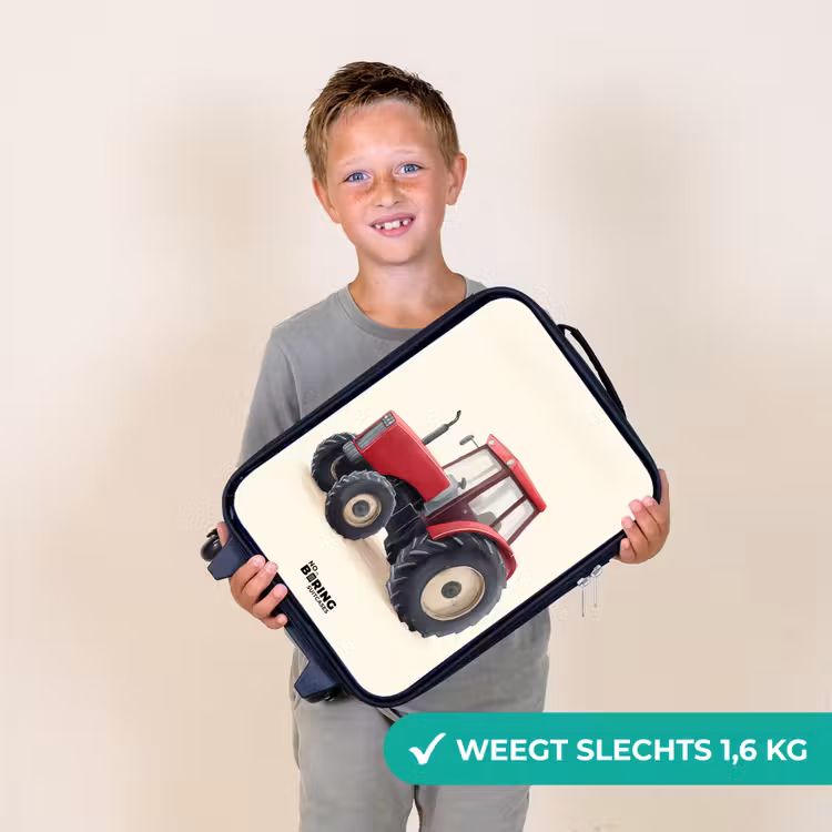 Kinderkoffers met naam - Tractor - Getekend - Rood — 3