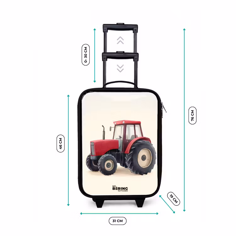 Kinderkoffers met naam - Tractor - Getekend - Rood — 7