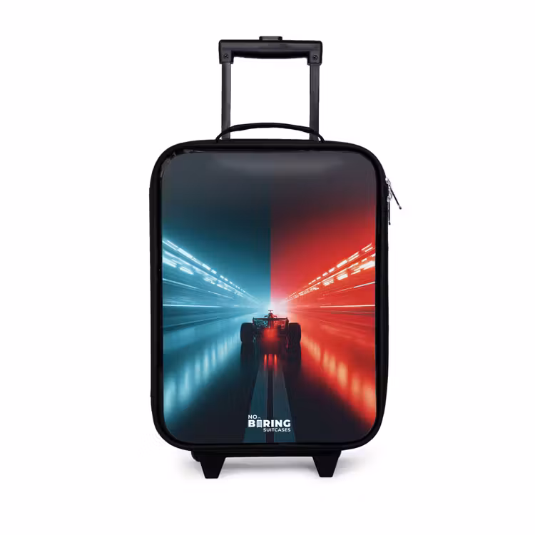 Kinderkoffers met naam - Baan - Raceauto - Neon - Rood — 1