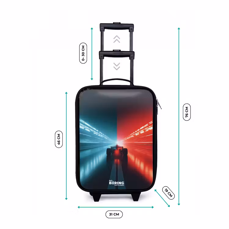 Kinderkoffers met naam - Baan - Raceauto - Neon - Rood — 7