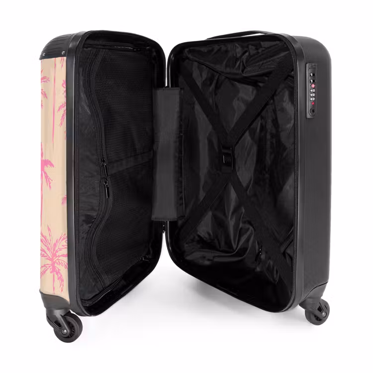 Koffer - Patronen - Roze palmbomenpatroon op beige achtergrond — 3