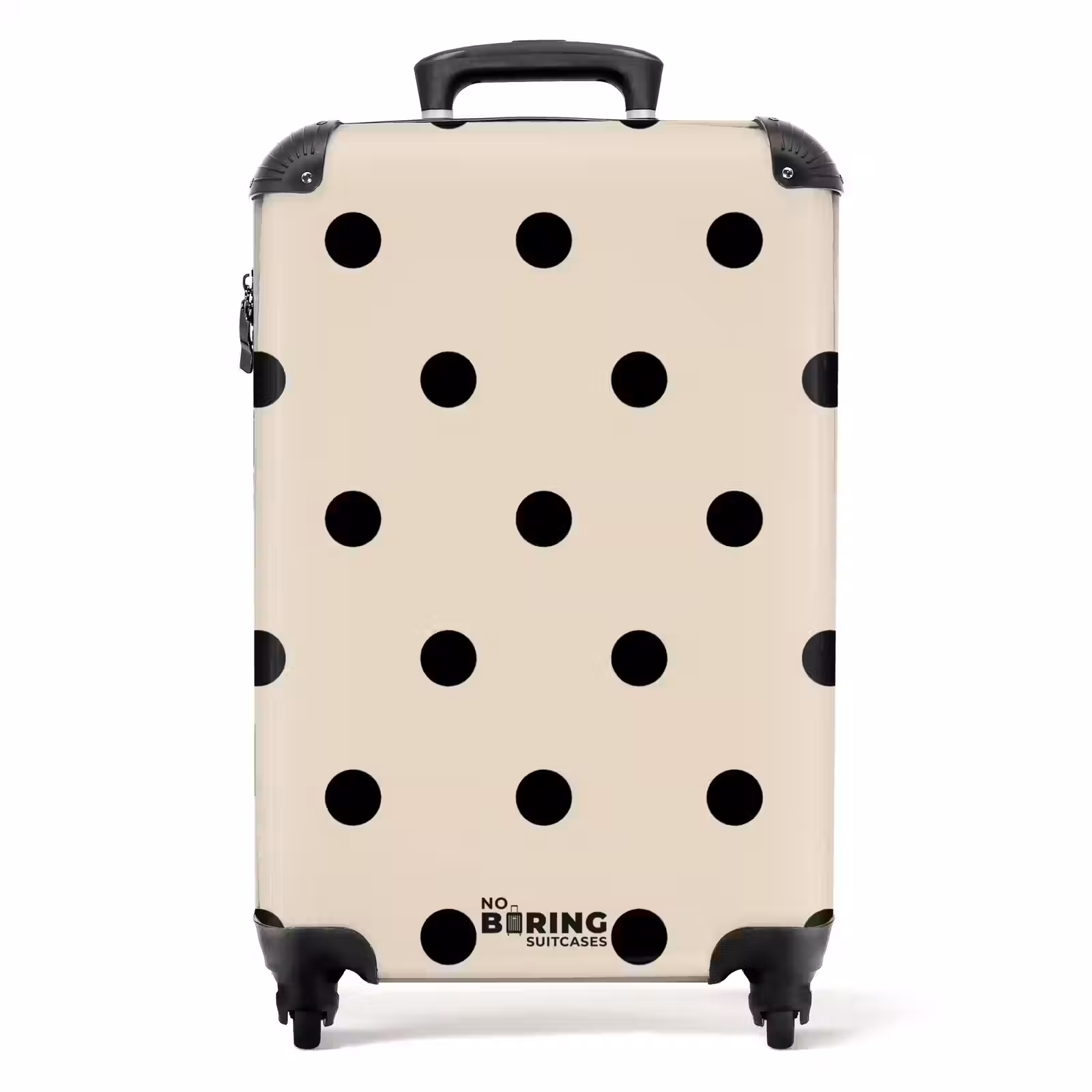 Koffer - Beige achtergrond met zwarte stippen — 1