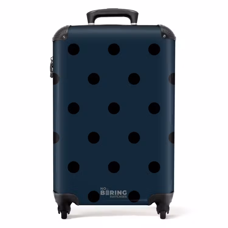 Koffer - Blauwe achtergrond met zwarte stippen — 1