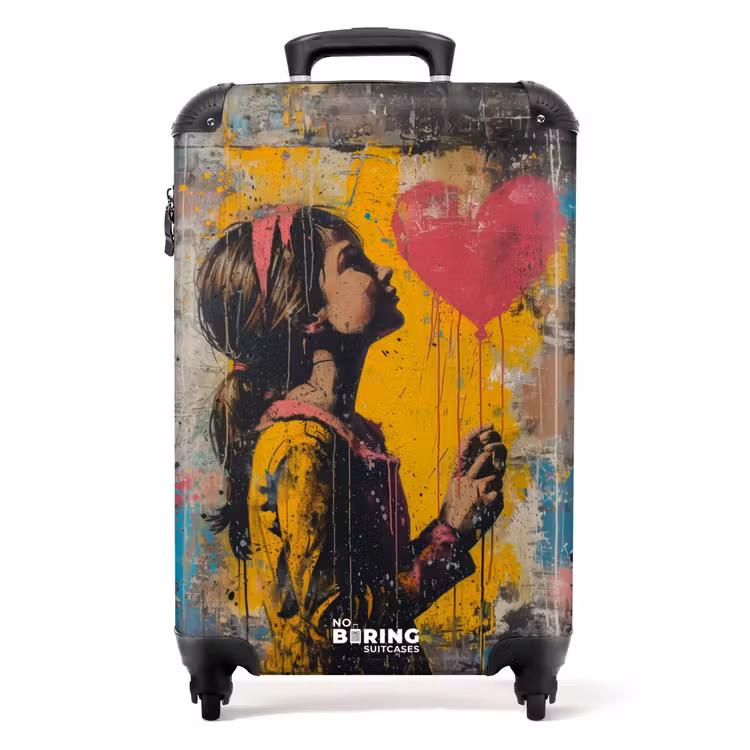 Koffer - Meisje met hartvormige ballon in graffiti stijl — 1