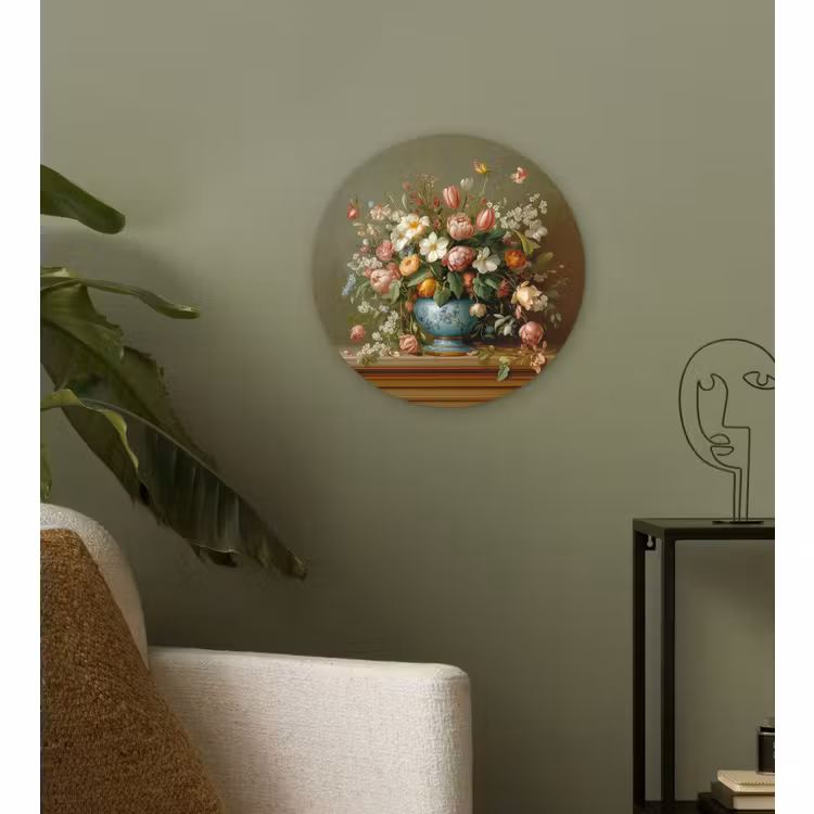 Muurcirkel - Vaas - Pastel - Kleuren - Bloemen — 3