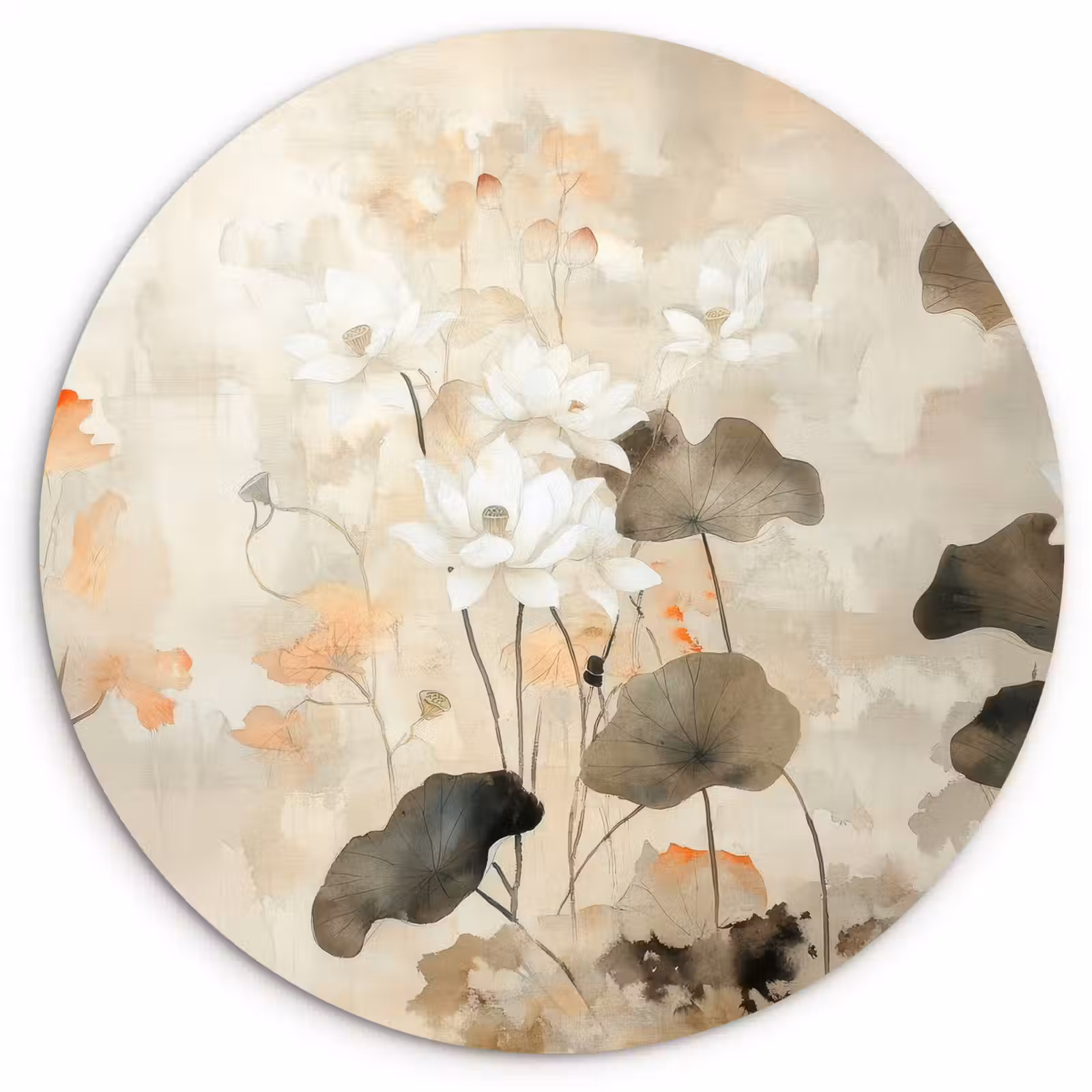 Muurcirkel - Bloemen - Japandi - Wabi sabi — 1