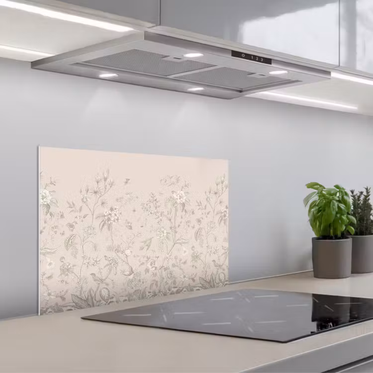 Spatscherm keuken - Bloemen - Beige - Botanisch - Vintage — 5