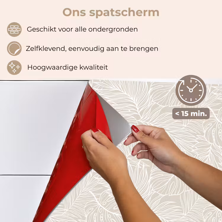 Spatscherm keuken - Bladeren - Beige - Monstera - Palm — 4