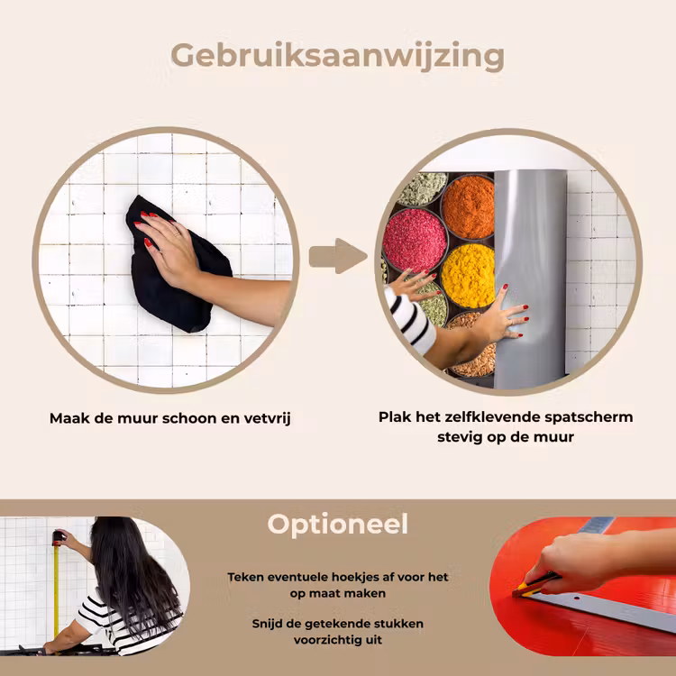Spatscherm keuken - Kruiden - Schaaltjes - Kleurrijk - Textuur — 8