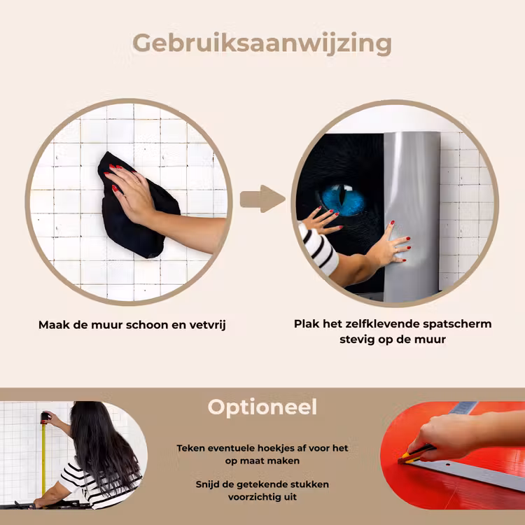 Spatscherm keuken - Kat - Blauw - Dier - Zwart — 7