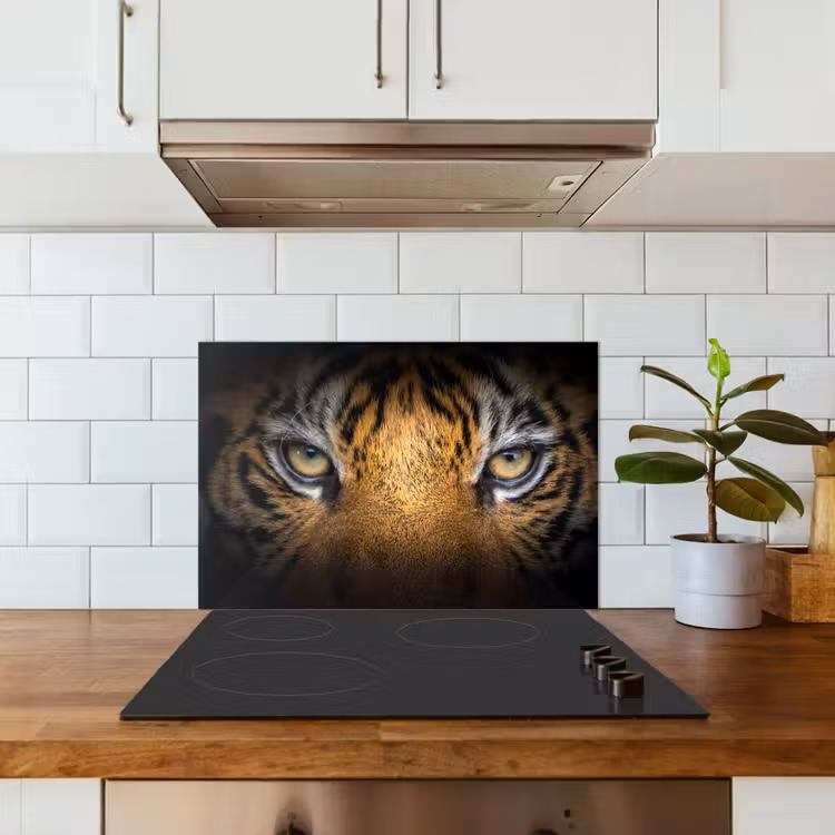 Spatscherm keuken - Tijger - Zwart - Dier — 5